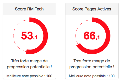 Baisse SEO régulière mauvais scores RM Tech