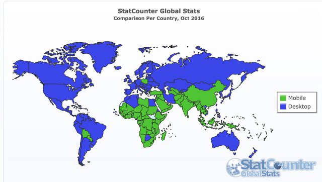 Carte accès Internet monde 10/2016