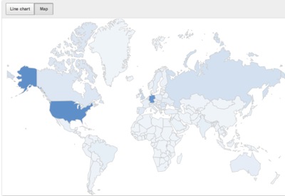 YouTube Analytics : carte des pays