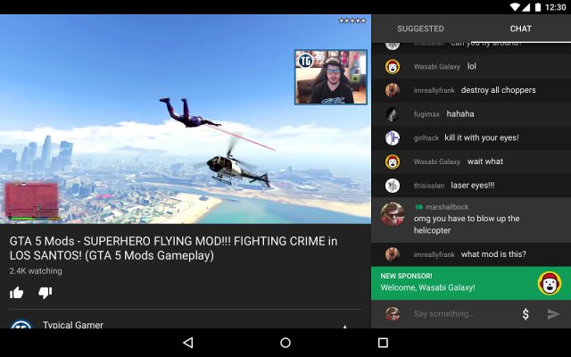 Page vidéo YouTube Gaming