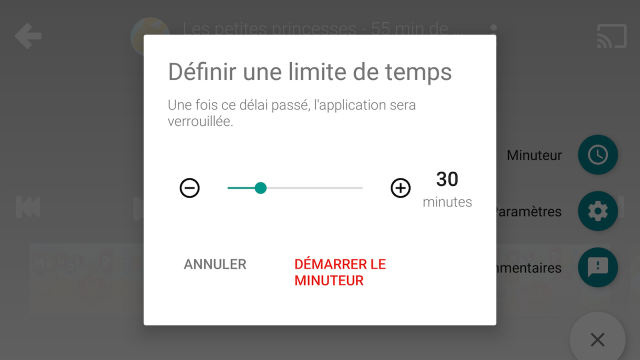 Minuteur YouTube Kids