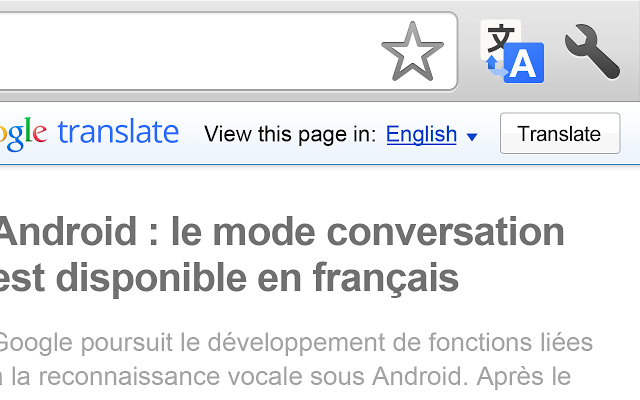 Extension Chrome Google Traduction