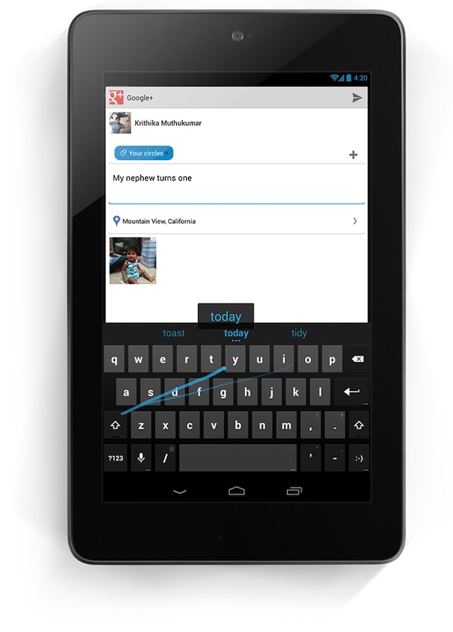 Le nouveau clavier virtuel de la Nexus 7