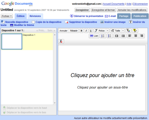 Diaporama Google Présentation