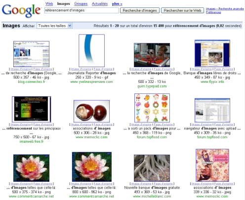 Recherche dans Google Images
