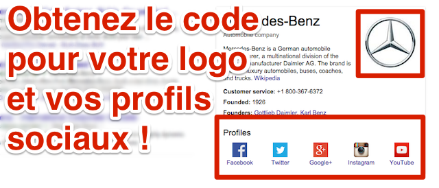 Afficher vos profils sociaux dans votre knowledge graph Knowledge graph avec profils réseaux sociaux