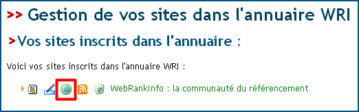 Lien vers la gestion des lieux associés à un site dans l'annuaire