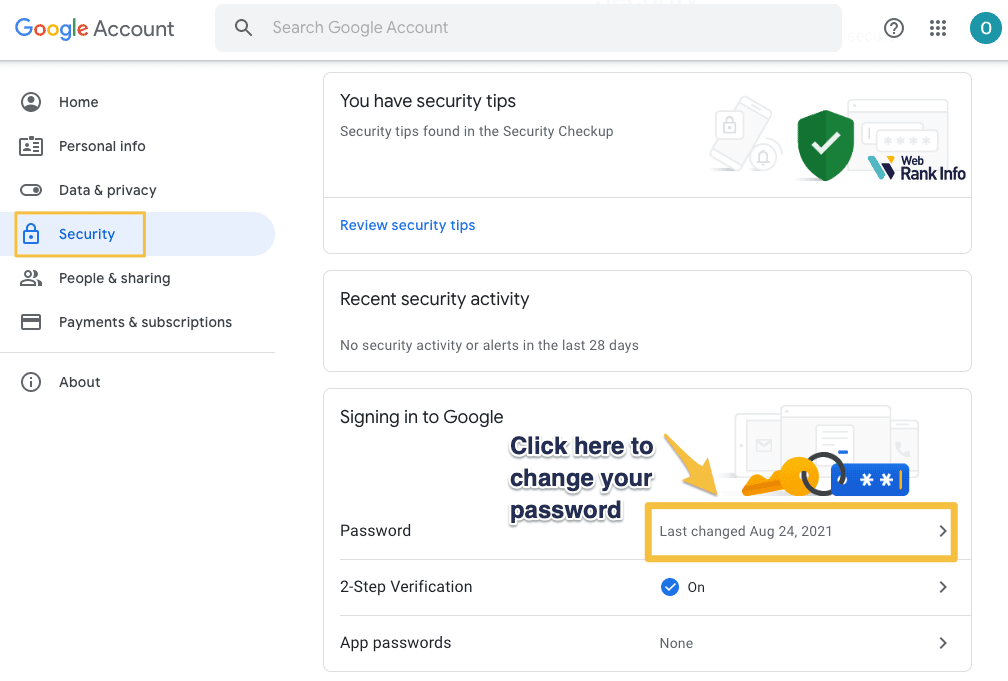 How do I Change my Gmail Password?