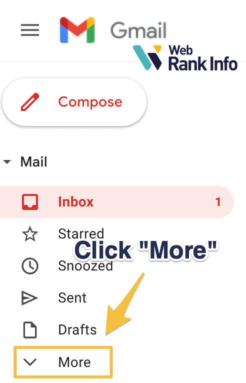 More tab in Gmail