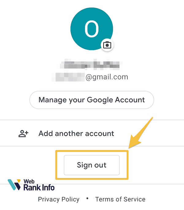 Sign out of Gmail / Google